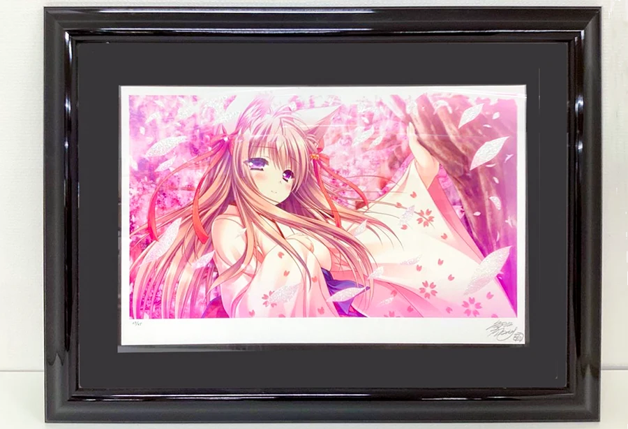 版画 アールビバン 萌木原ふみたけ 桜の樹との対話